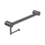 Nero Mecca Care 32mm Grab Rail With Toilet Roll Holder 450mm Gun Metal