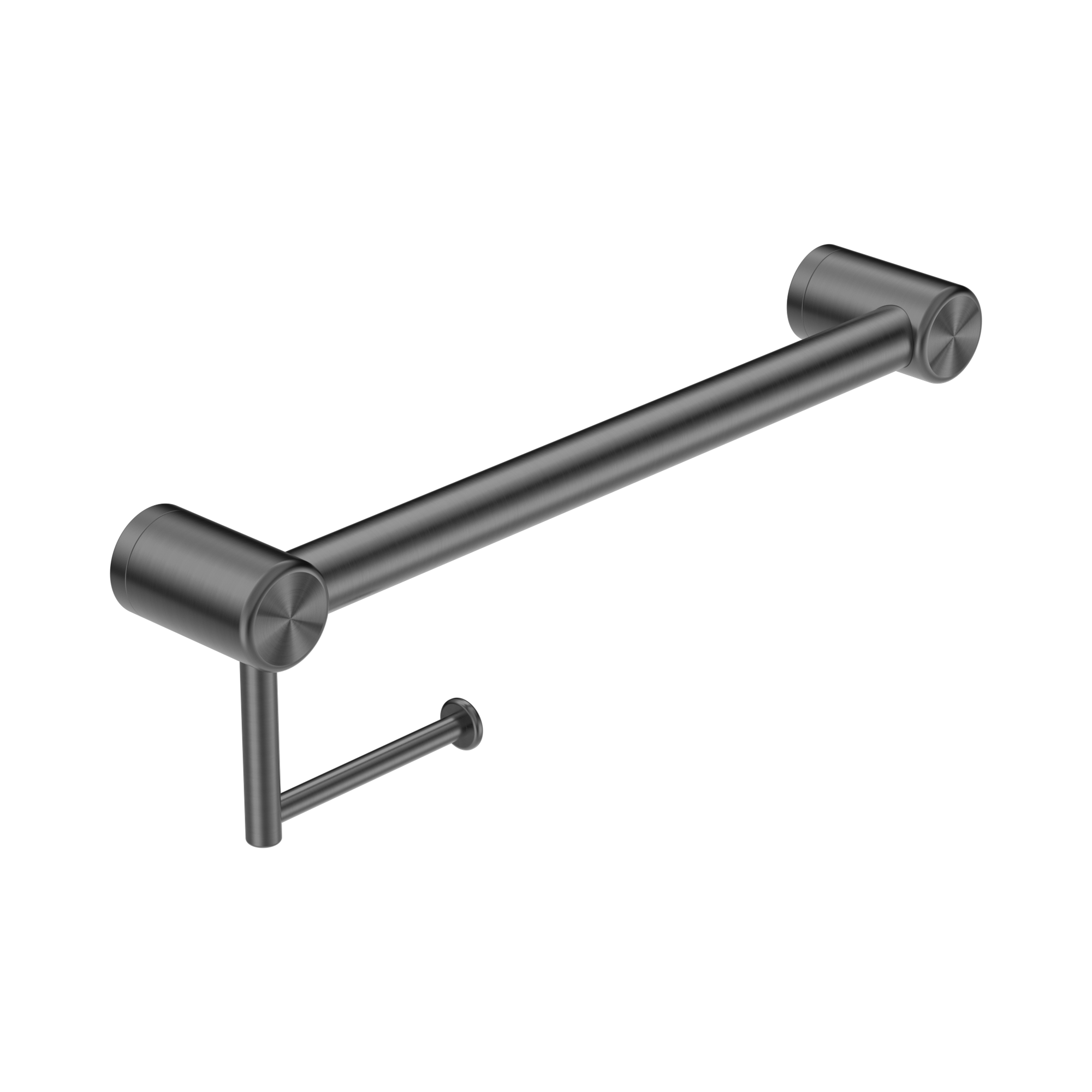 Nero Mecca Care 32mm Grab Rail With Toilet Roll Holder 450mm Gun Metal