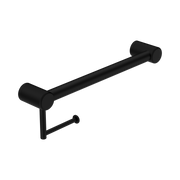 Nero Mecca Care 32mm Grab Rail With Toilet Roll Holder 450mm Matte Black