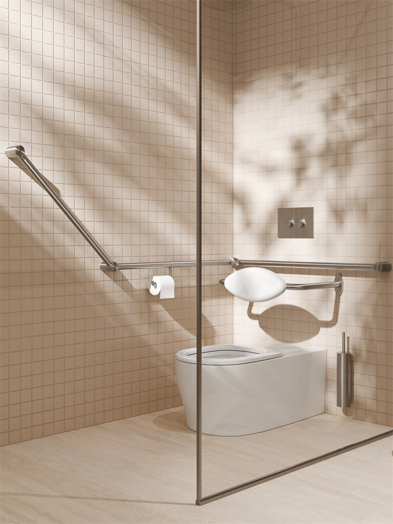 Nero Mecca Care DDA Accessible Toilet Backrest Brushed Nickel