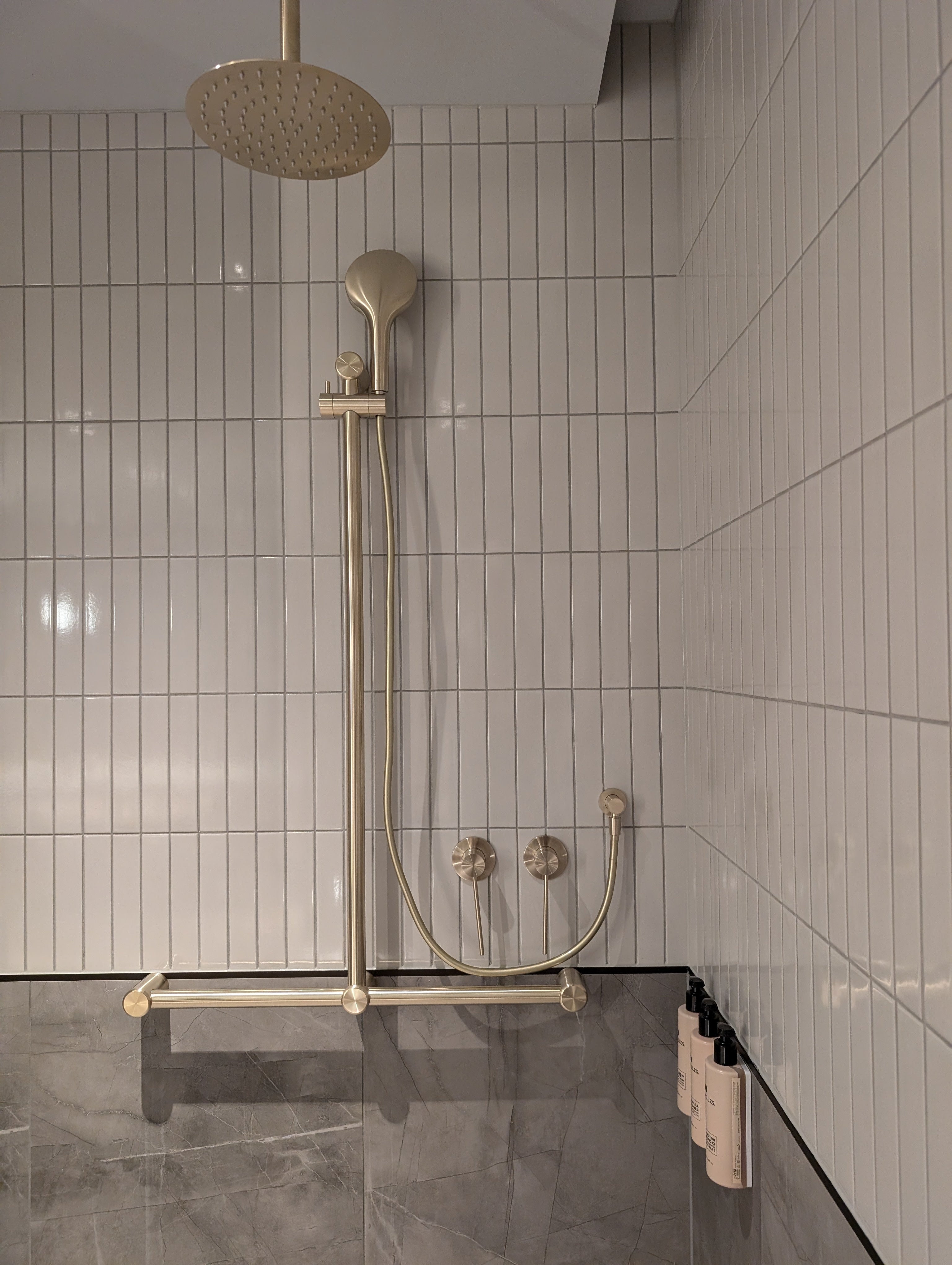 Nero Mecca Care Shower Mixer Extended Lever Brushed Gold