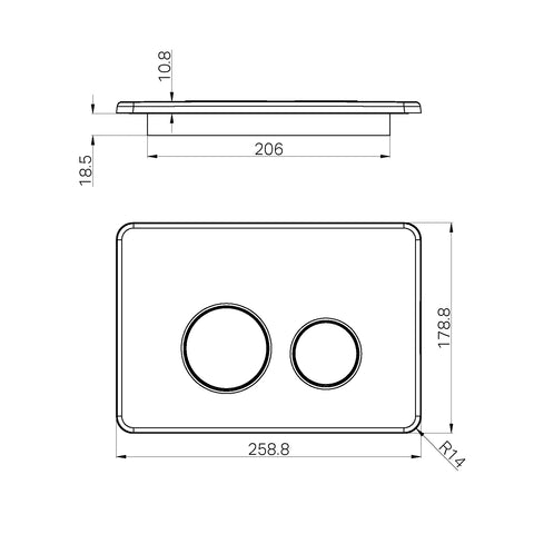 Nero In Wall Toilet Push Plate Brushed Bronze
