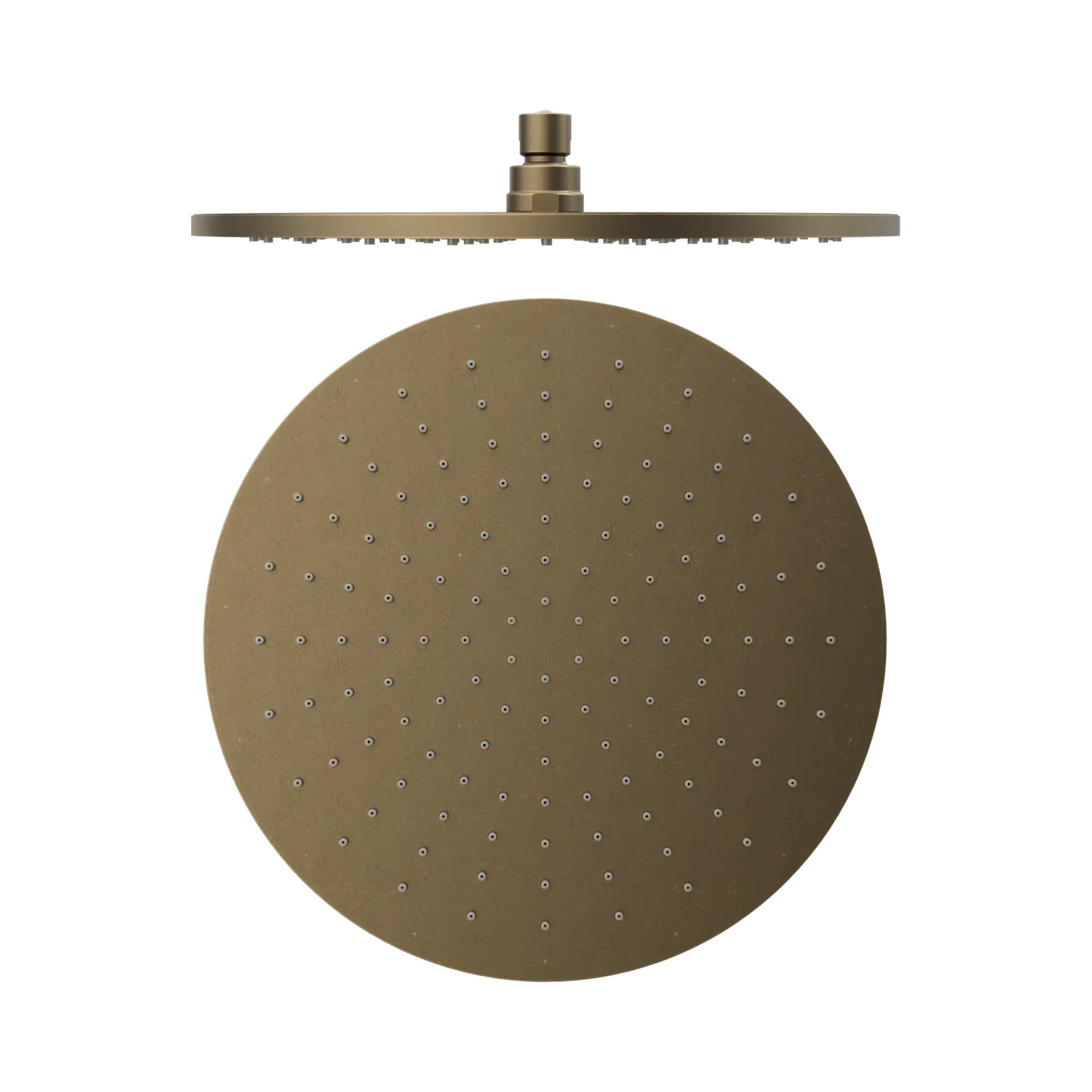 Nero 300mm Round Shower Head Tumbled Antique Brass