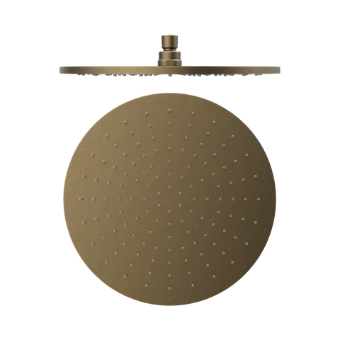 Nero 300mm Round Shower Head Tumbled Antique Brass