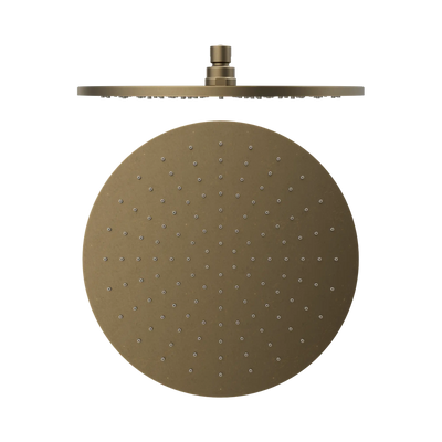 Nero 300mm Round Shower Head Tumbled Antique Brass