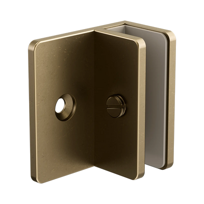 Nero Shower F Bracket 10mm Glass Tumbled Antique Brass