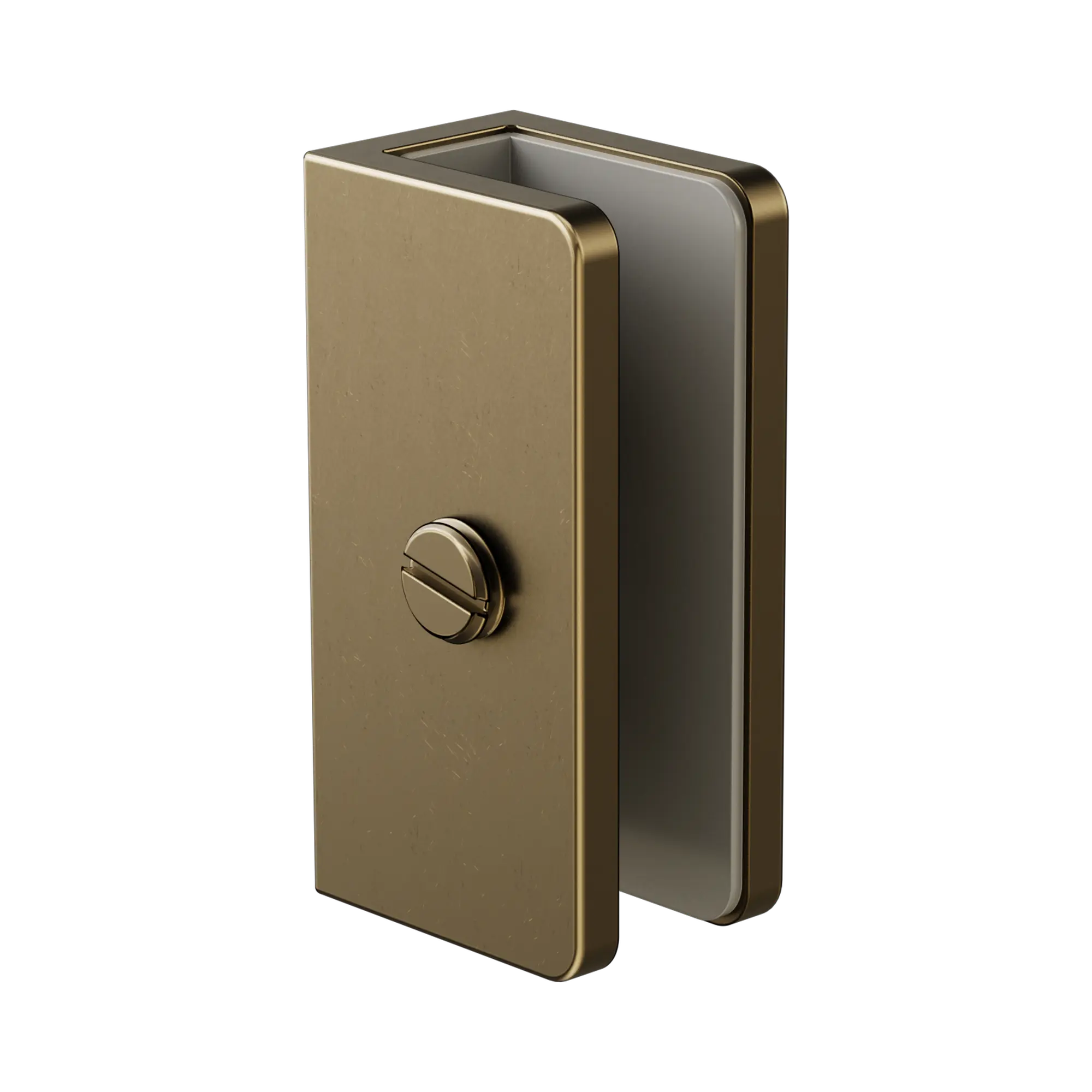 Nero Shower U Bracket 10mm Glass Tumbled Antique Brass