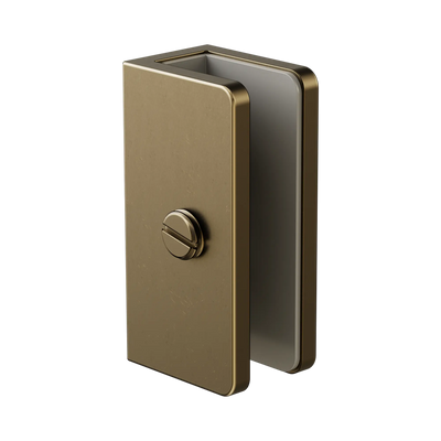 Nero Shower U Bracket 10mm Glass Tumbled Antique Brass