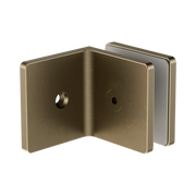 Nero 90 Degree Glass To Wall Bracket 10mm Glass Tumbled Antique Brass