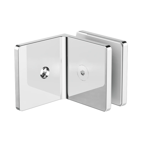 Nero 90 Degree Glass To Wall Bracket 10mm Glass Chrome