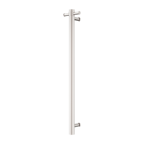 Nero Mecca 240V Single Vertical Heated Towel Rail Brushed Nickel (NRV902hBN)