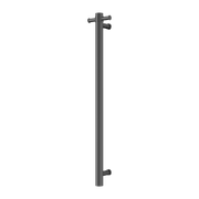 Nero Mecca 240V Single Vertical Heated Towel Rail Gun Metal (NRV902hGM)