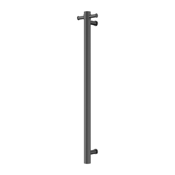 Nero Mecca 240V Single Vertical Heated Towel Rail Gun Metal (NRV902hGM)