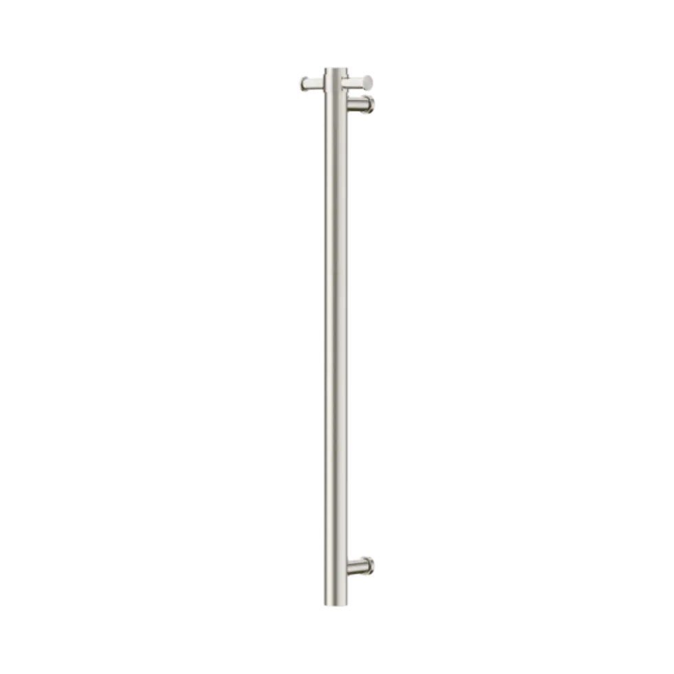Mecca 12V Single Vertical Heated Towel Rail Brushed Nickel