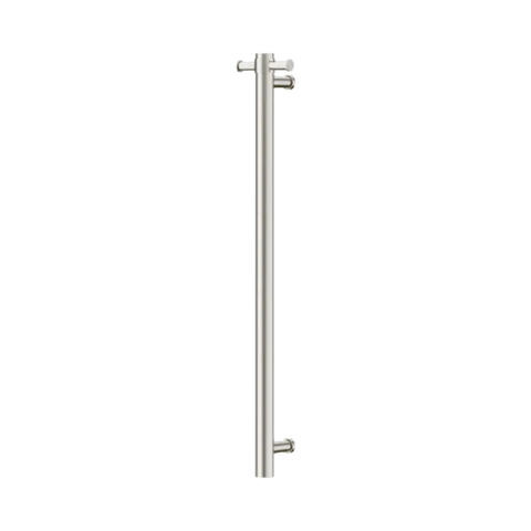 Nero Mecca 12V Single Vertical Heated Towel Rail Brushed Nickel