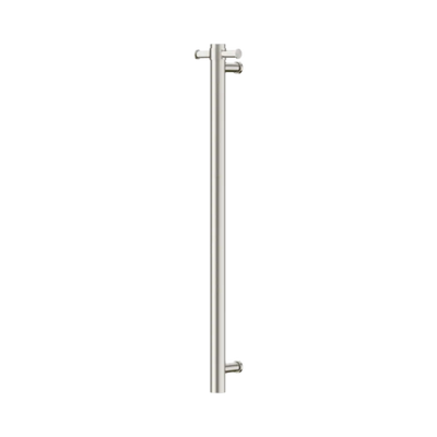Nero Mecca 12V Single Vertical Heated Towel Rail Brushed Nickel