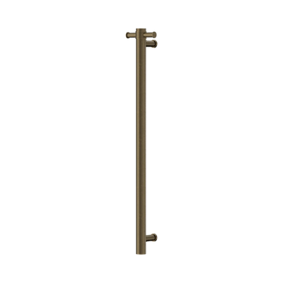 Nero Mecca 12V Single Vertical Heated Towel Rail Tumbled Antique Brass