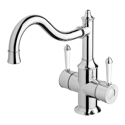 Nostalgia Twin Handle Sink Mixer 230mm Shepherds Crook