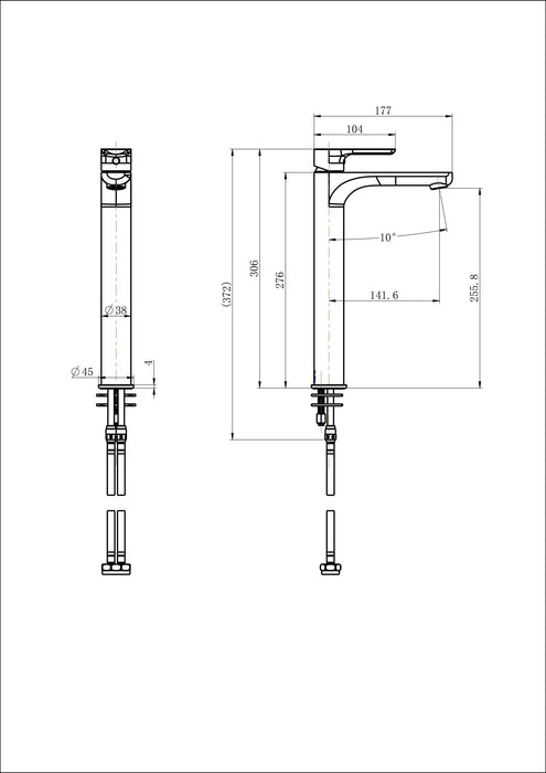 Modern National Nova High Rise Basin Mixer