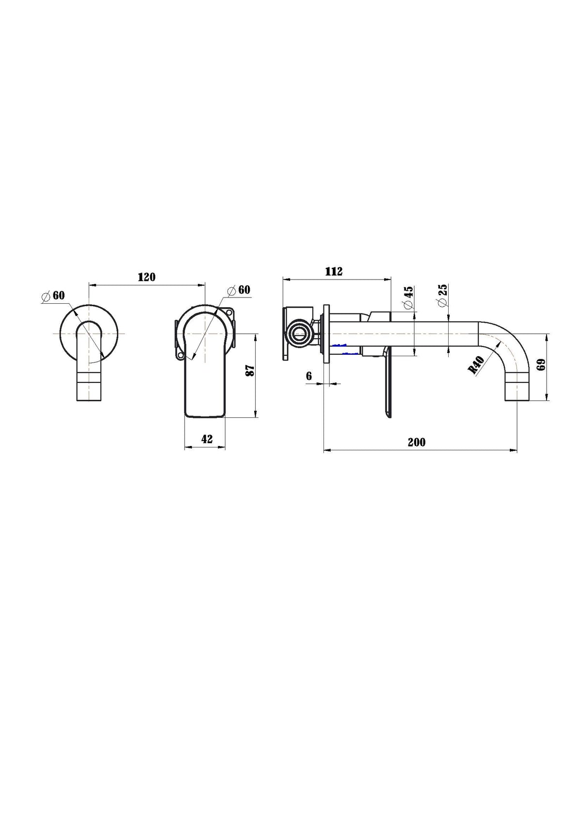 Nova Wall Combination - Line Drawing
