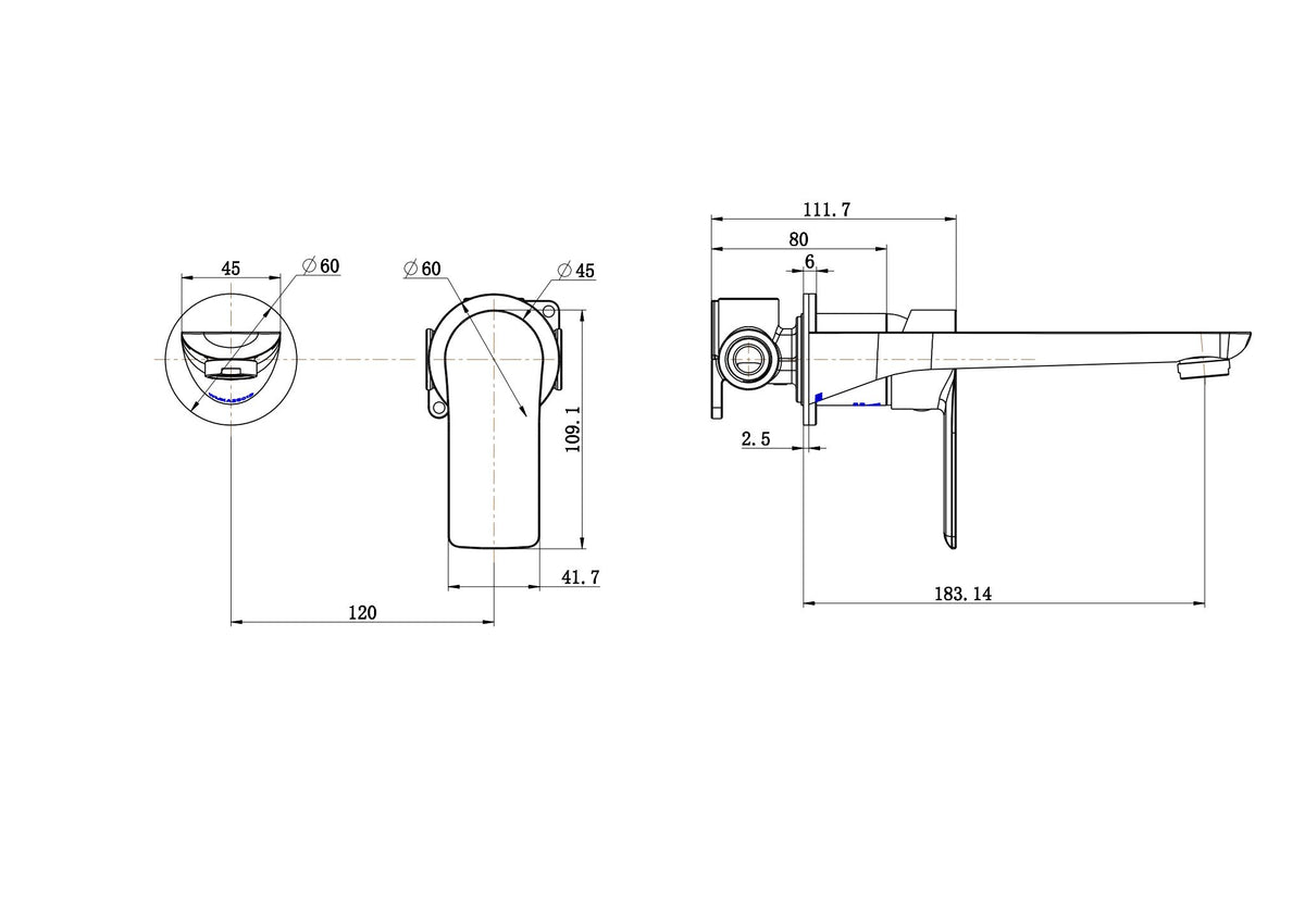 Nova Wall Combination - Line Drawing