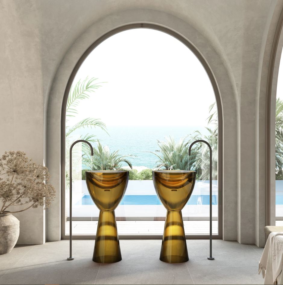 Cassa Design Wow Pedestal Translucency Resin Stone Basin