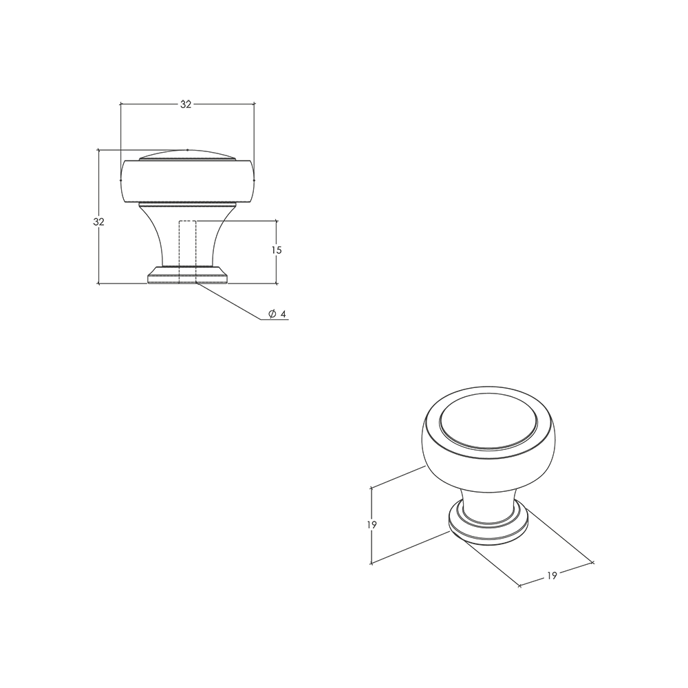 Momo Pellaro Knob - Line Drawing