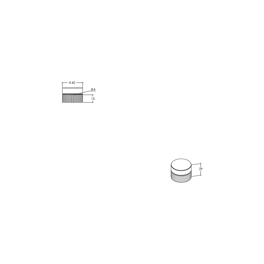 Momo Point Round Knob - Line Drawing