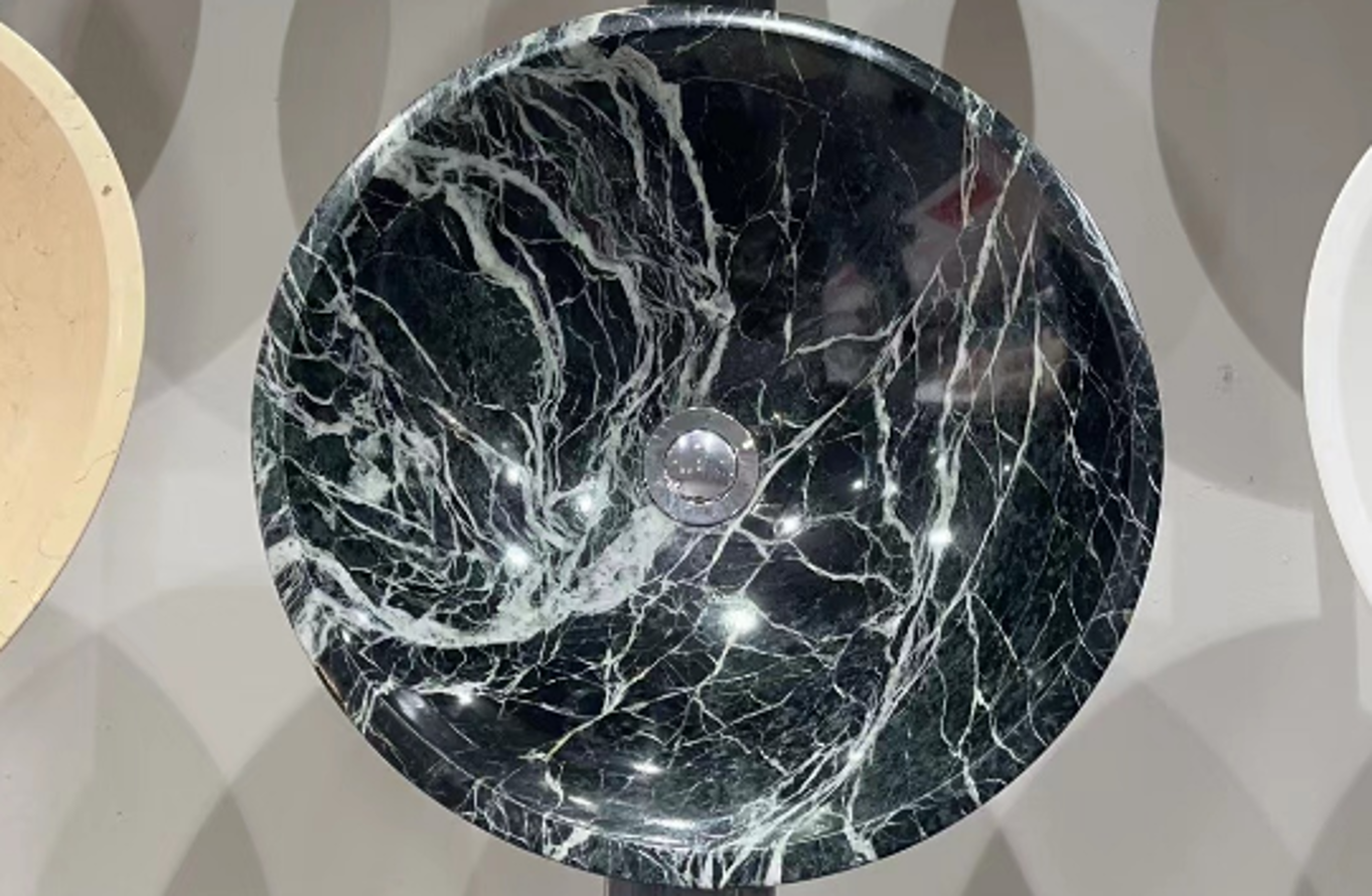 Zen Big Flower Green Marble Basin