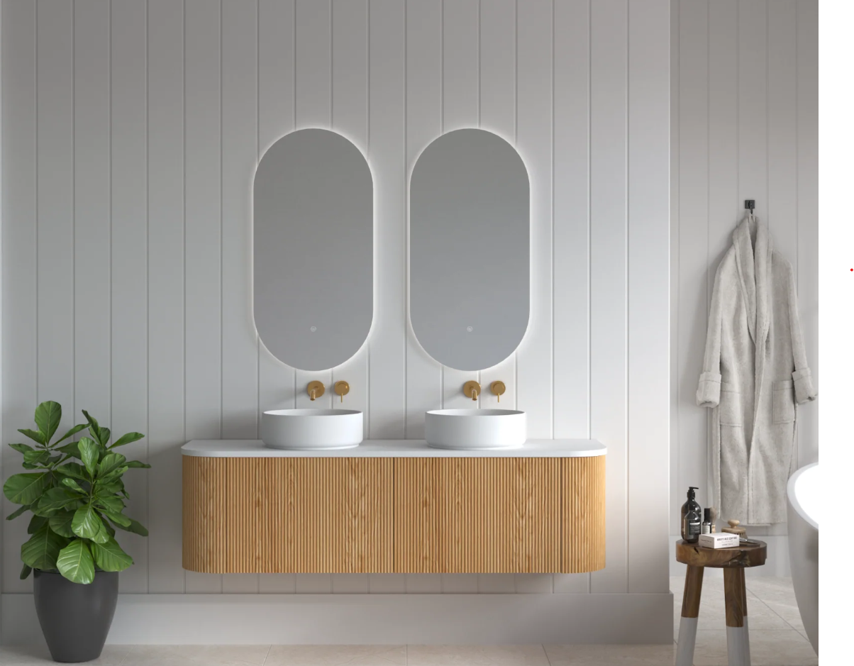 Mimi Oak Fluted Wall Hung Vanity Unit