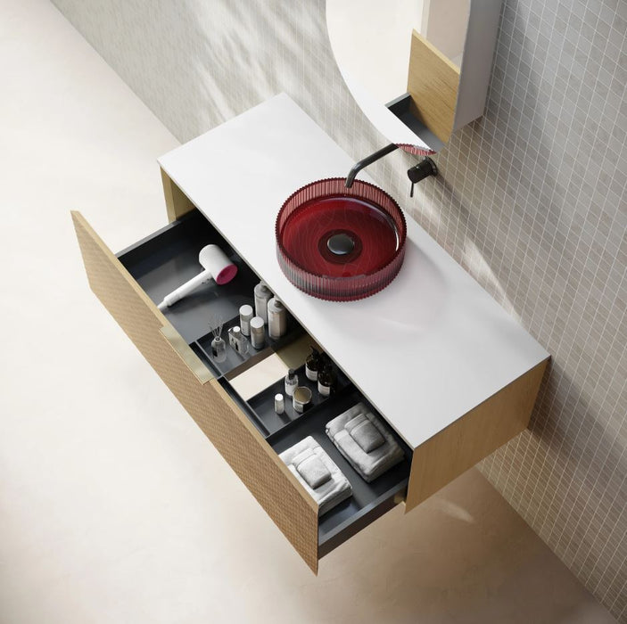 Cassa Design Relievo Wall Hung Vanity Natural Oak
