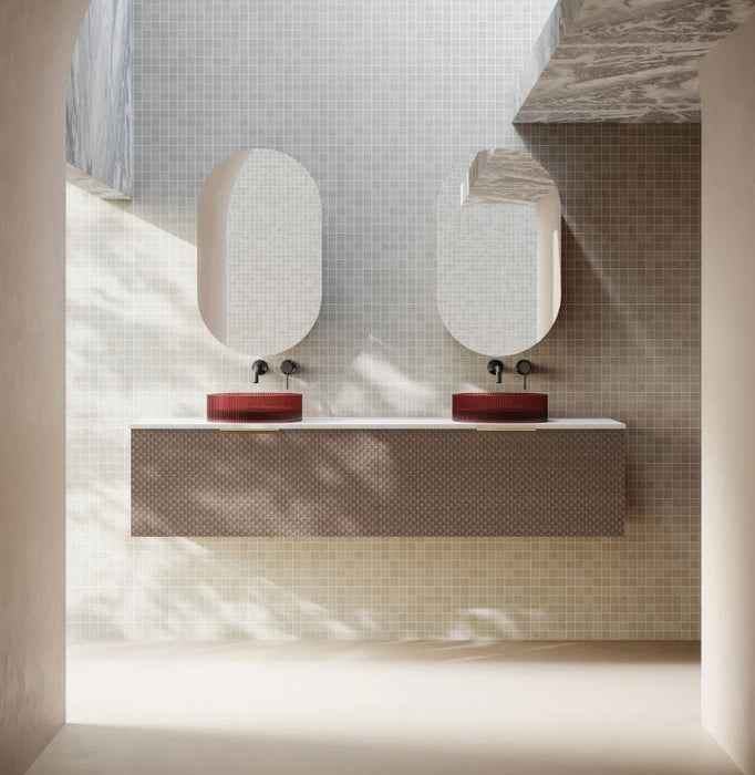 Cassa Design Relievo Wall Hung Vanity Natural Walnut
