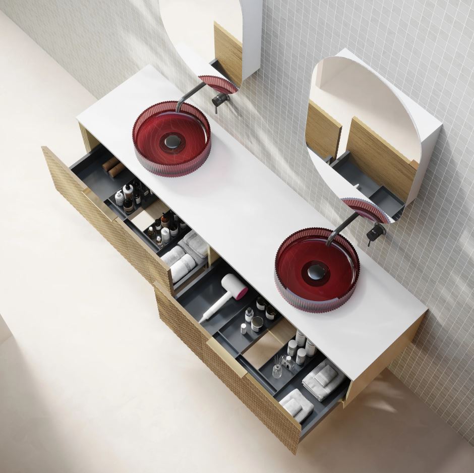 Cassa Design Relievo Wall Hung Vanity Natural Oak