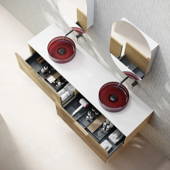 Cassa Design Relievo Wall Hung Vanity Natural Oak
