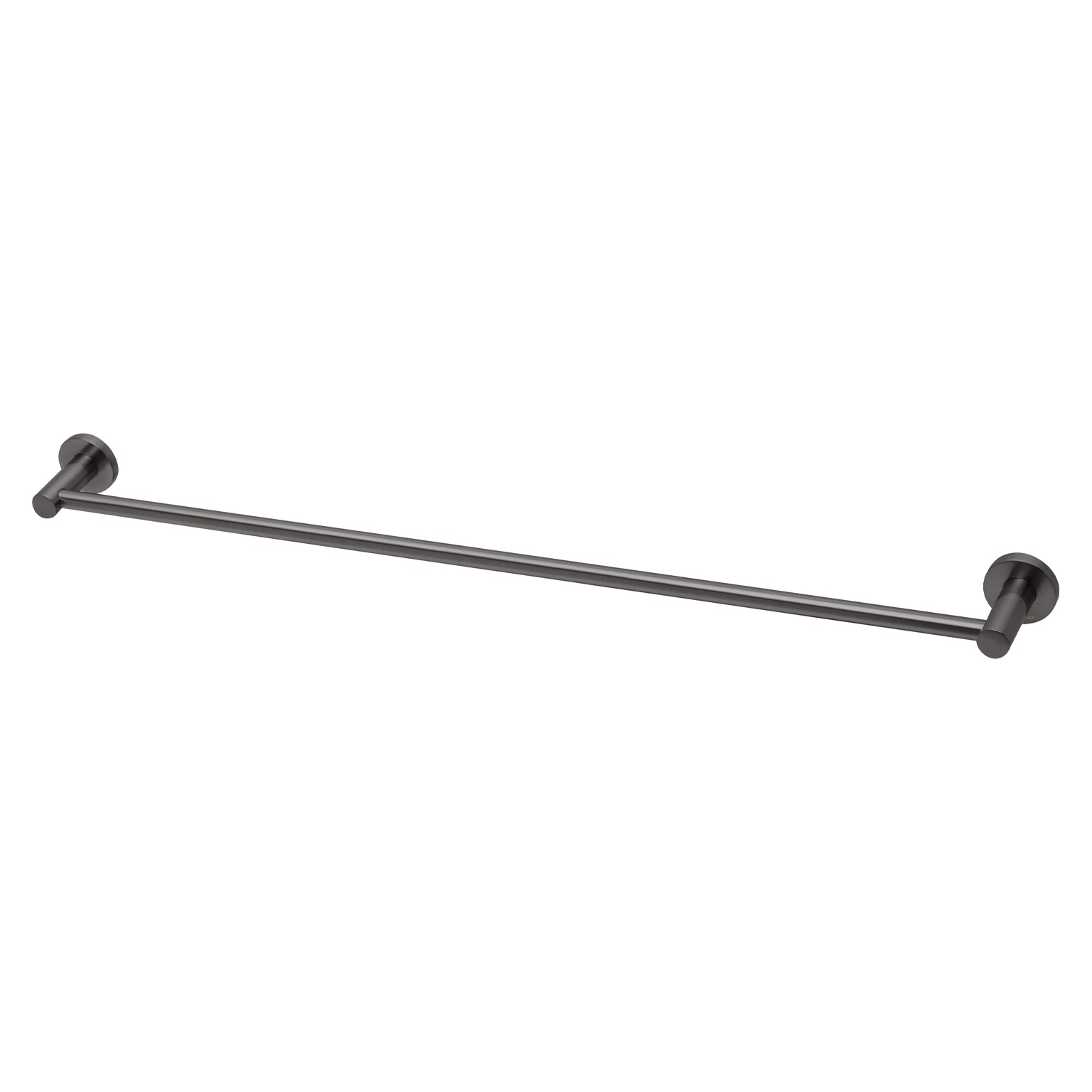 Phoenix Radii Single Towel Rail 800mm Round Plate Brushed Carbon