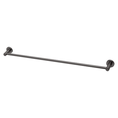 Phoenix Radii Single Towel Rail 800mm Round Plate Brushed Carbon