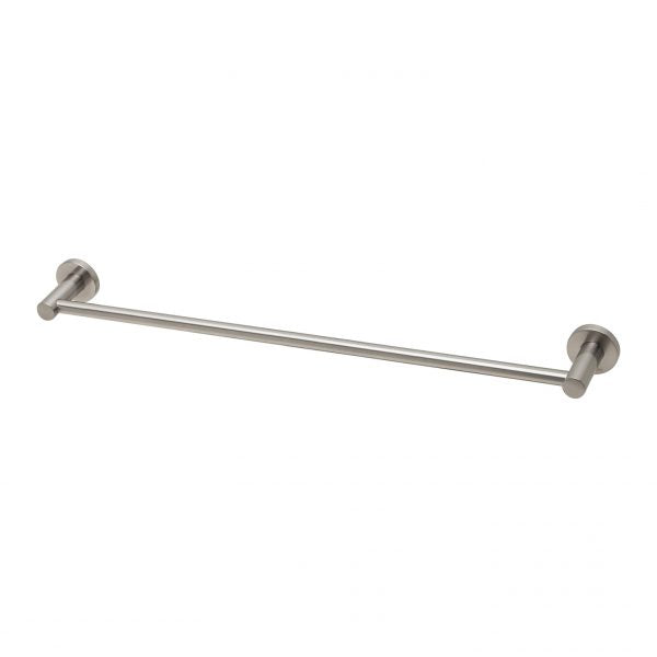 Phoenix Radii Single Towel Rail 600mm Round Plate Brushed Nickel