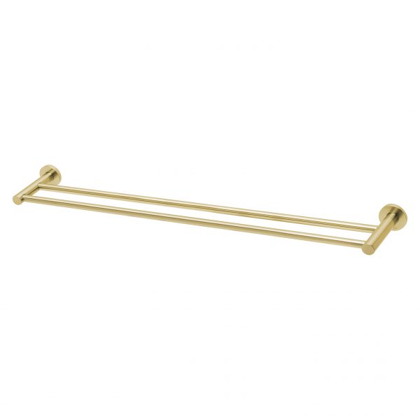 Phoenix Radii Double Towel Rail 800mm Brushed Gold