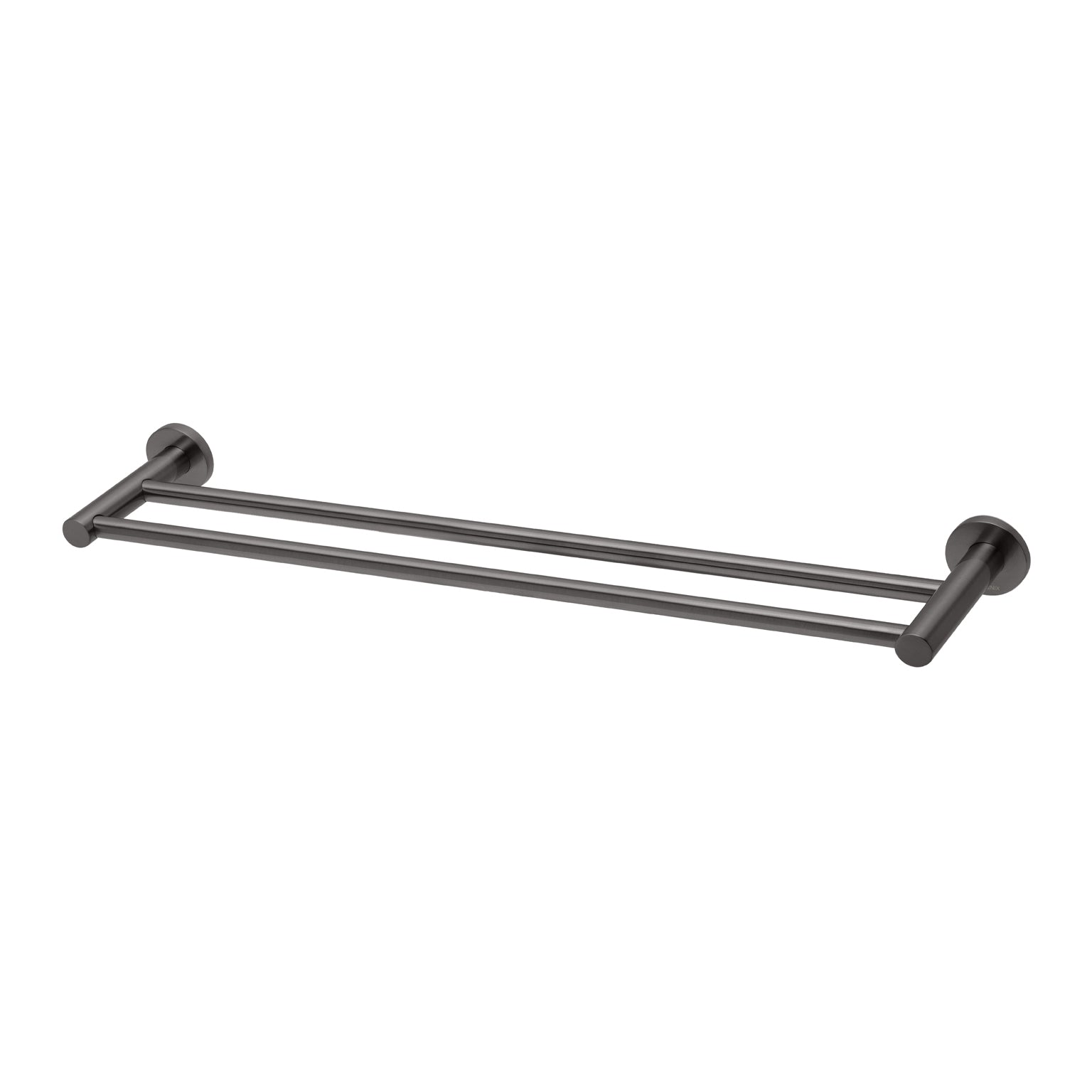 Phoenix Radii Double Towel Rail 600mm Round Plate Matte Black