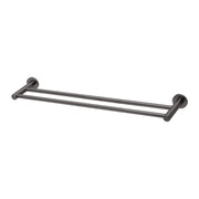 Phoenix Radii Double Towel Rail 600mm Round Plate Matte Black
