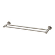 Phoenix Radii Double Towel Rail 600mm Round Plate Brushed Nickel