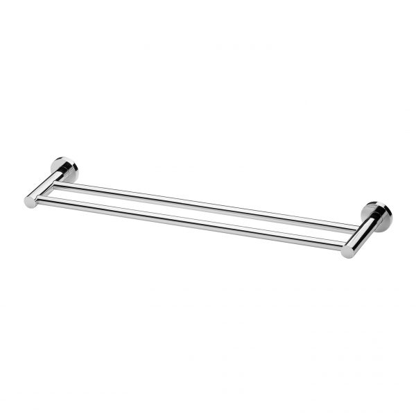 Phoenix Radii Double Towel Rail 600mm Round Plate Chrome