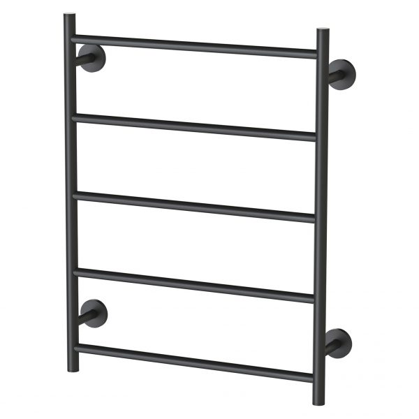 Phoenix Radii Towel Ladder 550 x 740mm Round Plate Matte Black