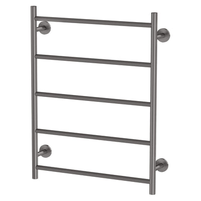 Phoenix Radii Heated Towel Ladder 550 x 740mm Round Plate Brushed Carbon