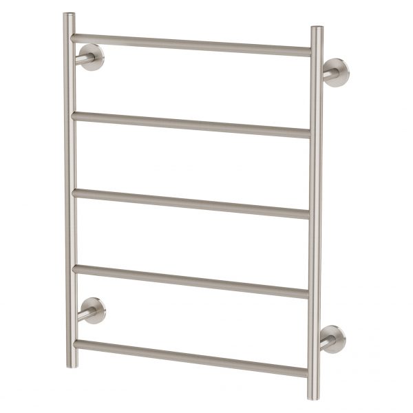 Phoenix Radii Heated Towel Ladder 550 x 740mm Round Plate Brushed Nickel