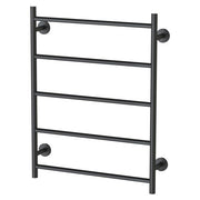Phoenix Radii Heated Towel Ladder 550 x 740mm Round Plate Matte Black