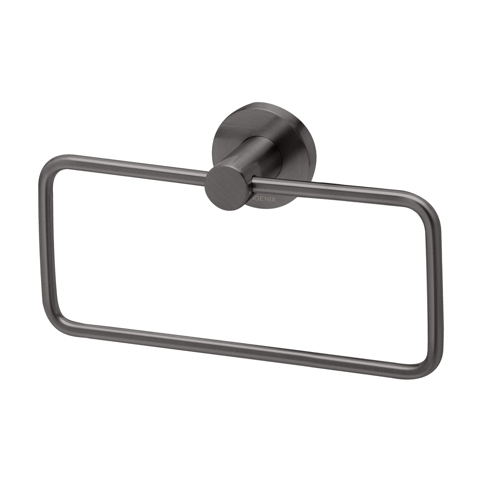 Phoenix Radii Hand Towel Holder Round Plate Brushed Carbon