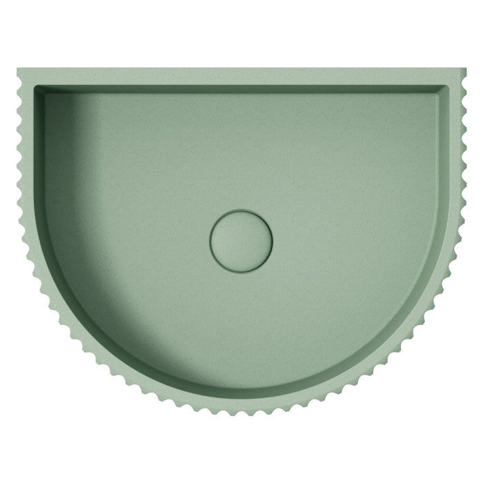 Valentina Fluted Arch Concrete Wall Basin, Sage