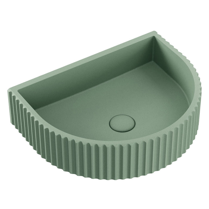 Valentina Fluted Arch Concrete Wall Basin, Sage