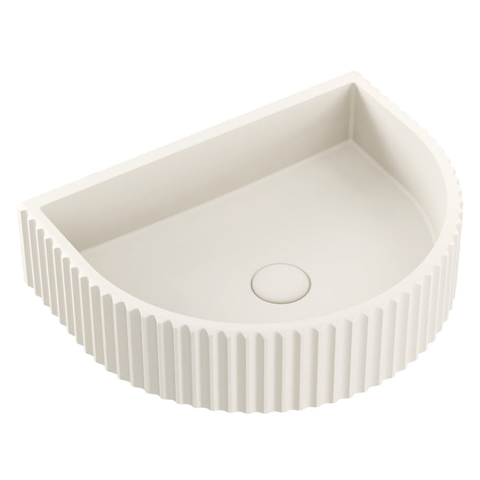Valentina Fluted Arch Concrete Wall Basin, Warm White